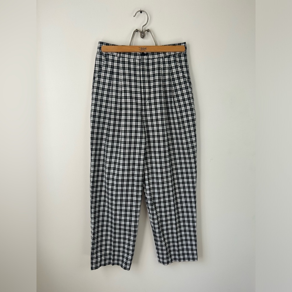Vintage High Rise Plaid Trousers